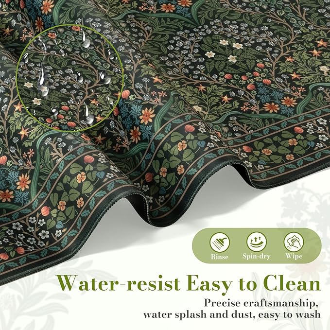 iCasso Big Mouse Pad, Desk Pad Mat, Full Desk Large Mousepad, Anti-Slip Smooth Surface XXL Computer Pad with Stitched Edges for Home Office Organizer (Green)