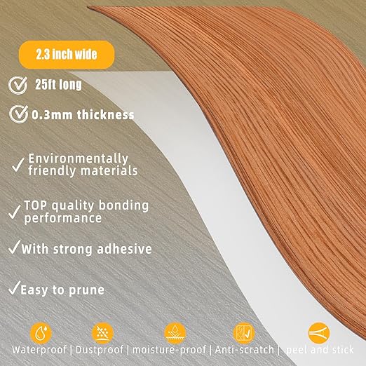 GSCIT Club Wood Grain Repair Tape, 2.3 inch X 25ft Self Adhesive Red Oak Grain Repair Patch for Tables, Chairs, Baseboards, Doors, Windows, Floors, Handicraft DIY.