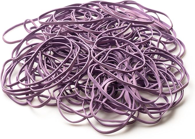 PlasticMill Argyle Purple Rubber Bands Size 33 (3 1/2" x 1/8") - #33 Colored Rubber Bands Office Supplies - Strong, Elastic Bands for Crafts, Balloon Garland, Cash, File Folders (1,000-Pack)