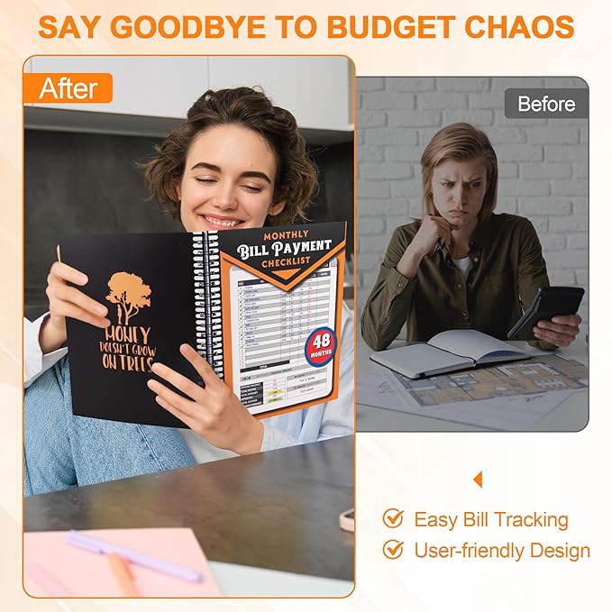 Monthly Bill Payment Checklist: Bill Tracker Notebook With Spiral Binding 8"x10" The 4-Year Guide for Families & Money Managers, 960 Billing Records Included (Gold)