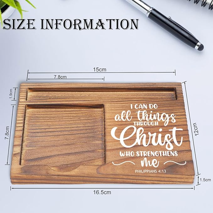 I Can Do All Things Sticky Note Holder, Christian Desk Organizer for Religious Social Worker Therapist Counselor Educators Gift for Office Self-Stick Note Pad Holders EDP105