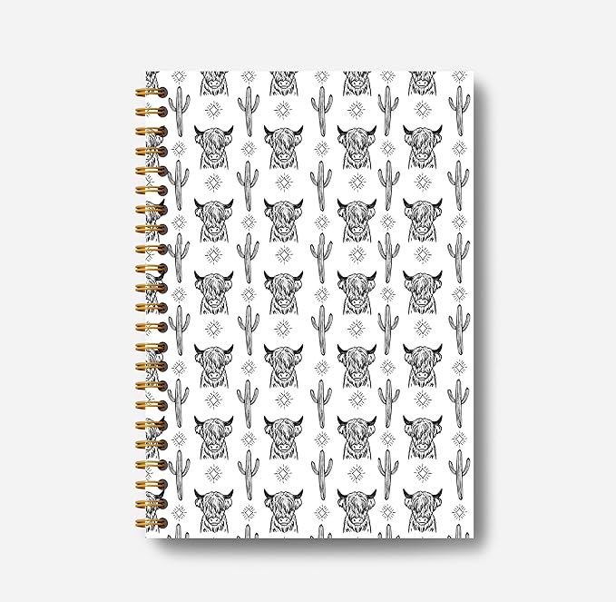 Western Cow Journal Notebook Spiral - Cow Spiral Journal Notebook, Western School Office Supplies, Cow Office Supplies with 164 Pages, Funny Office Gifts, 5.5×8.3