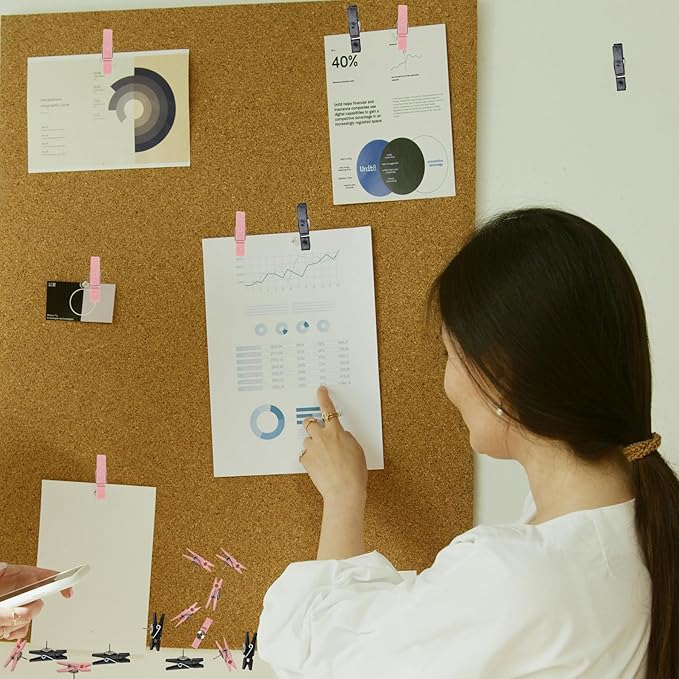 60 Pcs Push Pin Clips Decorative Push Pins with Clips Bulletin Board Clips Pushpins Thumbtacks Cork Board Pushpins Pink Craft Paper Clips for Arts Cubicle Panel Wall Fabric Panels Offices Projects