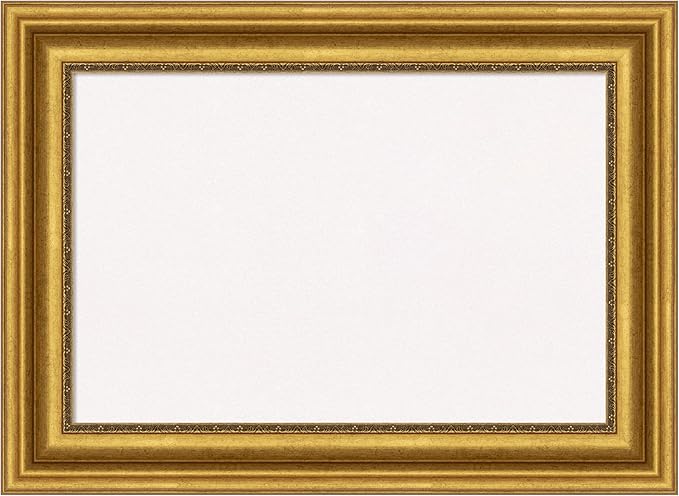 Amanti Art White Cork Board for Wall, 22x30 Vision Board with Gold Frame, Medium Corkboard Office Decor for Home Organization, Traditional Corkboard Pinboard to Display Items for Home Organization in