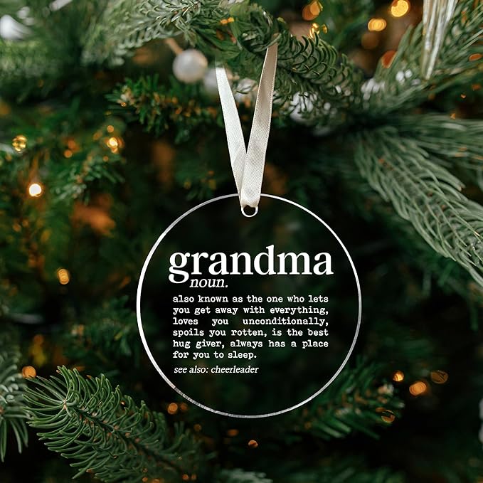 Grandma Ornament - Grandma Christmas Ornament - Grandmother Gifts for Christmas, Grandmother Gifts from Grandkids - Acrylic Ornaments