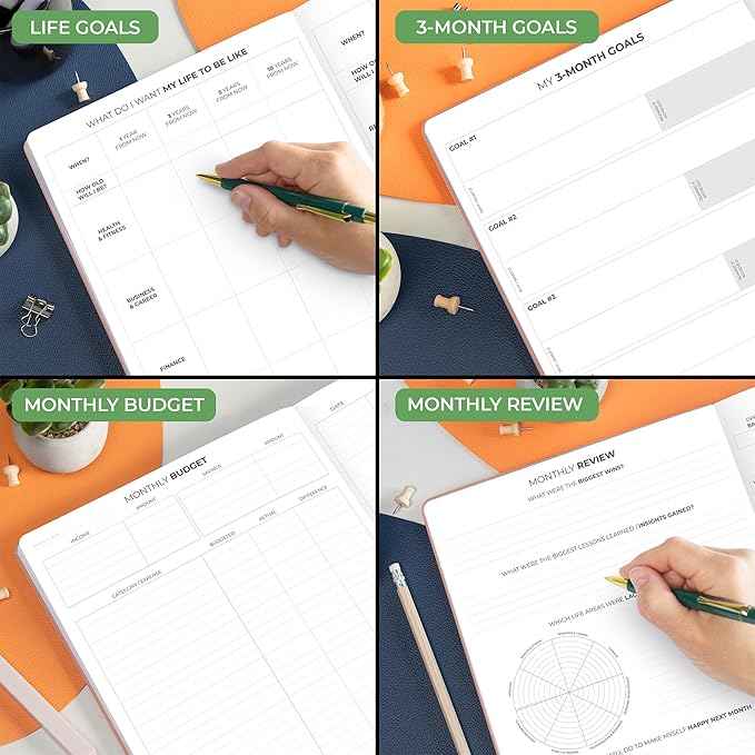 Clever Fox Hourly Planner PRO Premium – Undated Schedule Planner with Daily Time Slots – Personal Organizer Notebook for Time Management – Weekly & Monthly Life Journal, A4 size (Light Pink)