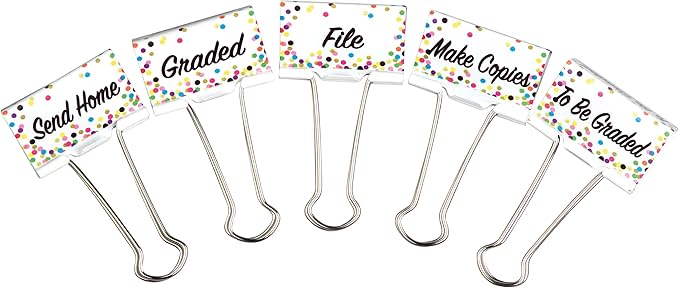 Confetti Classroom Management Large Binder Clips