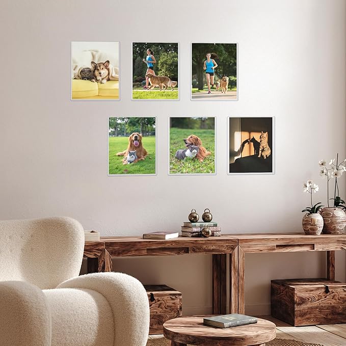 Ndsox 5 Pack 8" x 10" Rigid Print Protectors Clear Hard Plastic Sheet Protectors Top Loading for Photographs, Photo Papers, Posters, Prints, Birth Certificates, Heavy Duty No-Hole Rigid Photo Sleeves