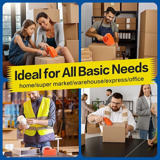 STICK UP Heavy Duty Packing Tape with Dispenser, 1 Roll, 1.88" x 65 YDs, Clear Strong Adhesive Package Sealing Tape for Shipping Moving Boxes, Mailing Supplies and Storage