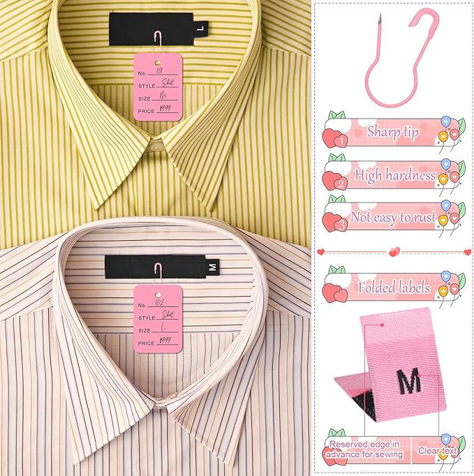 Chumia 3576 Pcs Stitch Tag Gun for Clothes, Quick Clothing Fixer, Tagging Gun with 3000 Barbs, 5 Needles and 100 Price Tags, Sewing Kit for Retail Stores, Garage Yard Sales(Pink)