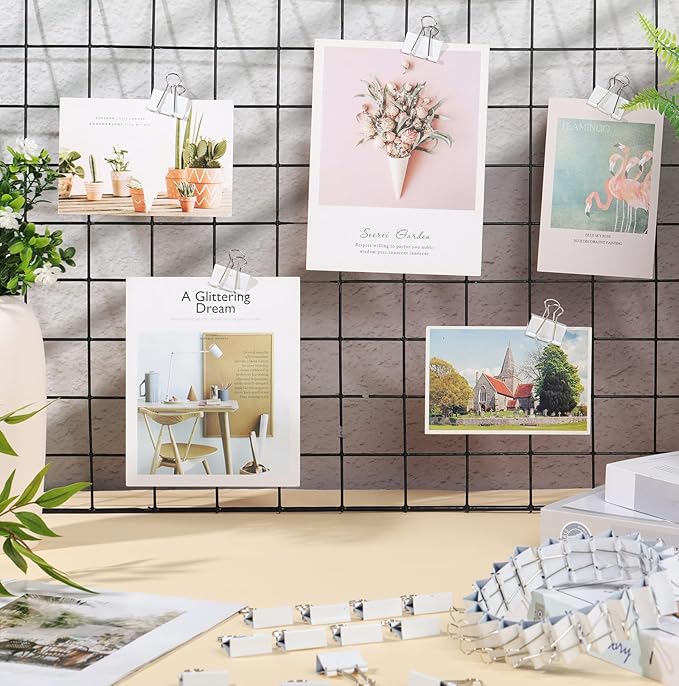 Jetec 100 Pack 1. 25in/32mm White Metal Binder Clips Bulk Medium Reusable Fold Back Binder Clips Paper Clamps Spring Steel Sturdy for Home Office School Supplies