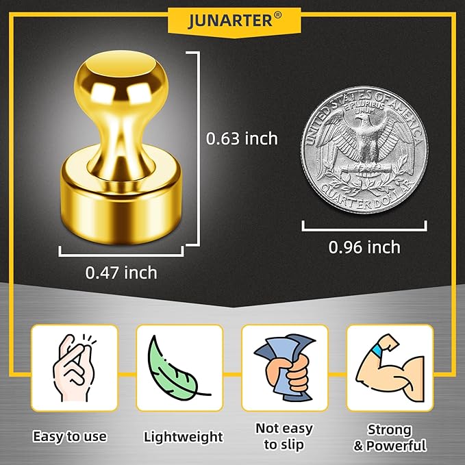 12 Pack Refrigerator Magnets Fridge Magnets Whiteboard Magnets Small Magnets Magnetic Push Pin, Office Magnets Push Pins Magnets for Whiteboard, Fridge, Office, School