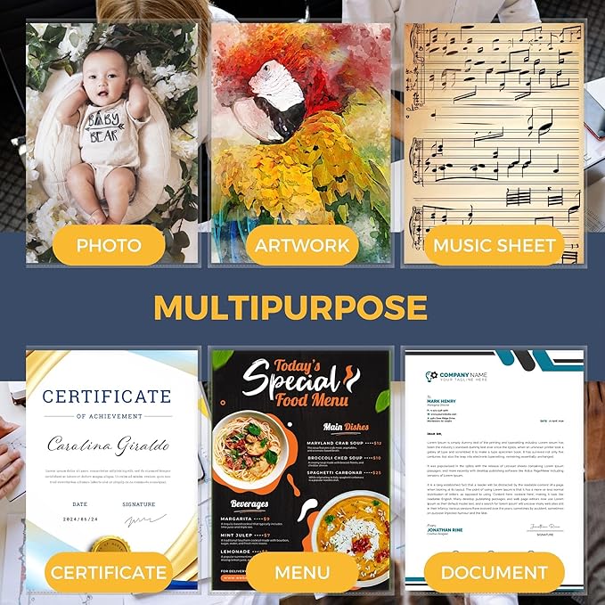 Performore 50 Clear No Hole Sheet Protectors, 8.5" x 11", Plastic Sheet Sleeves, Top Loading Paper Protector, Archival Safe for Documents and Photos