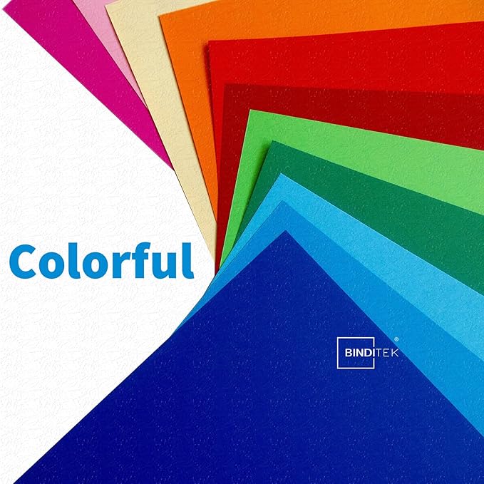 Binditek 100 Pack 12Mil Grain-Texture Paper Binding Presentation Covers, Letter Size, 230GSM, 85lb Un-Punched, 8-1/2 x 11 Inches, Yellow