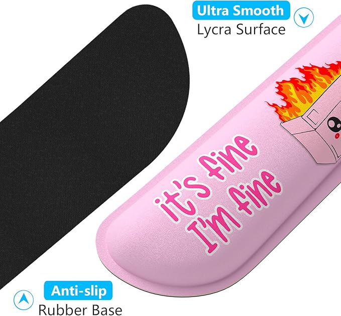 Dapesuom Enlarge Keyboard Wrist Rest, Memory Foam Wrist Cushion for Desk Mats Support, Typing Pain Relief Keyboard Mouse Pad Rests Set with Non-Slip Base for Gaming Laptop Computer, Pink Dumpster