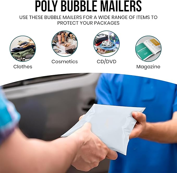 Levex - #7 14.25" x 20" [100 Pack] Poly Bubble Mailers, Padded Envelope Mailers, Packing Envelope & Mailing Bags for Shipping