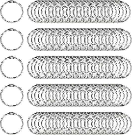 0.76 Inch Loose Leaf Binder Rings (120 Pack), Nickel Plated Small Metal Book Rings for Index Cards, Documents, Keychains, DIY Crafts, Office, School, and Home Supplies (0.76-inch)