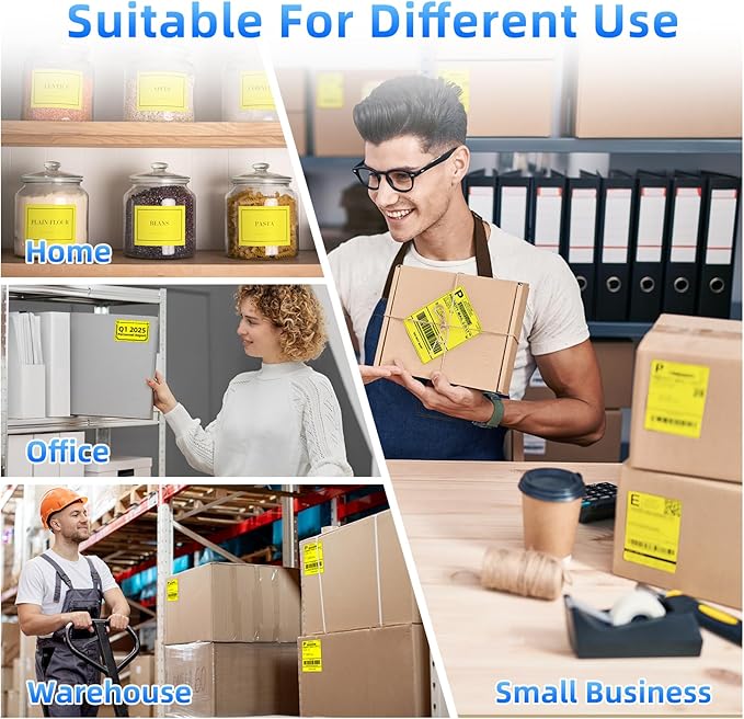 4x6 Thermal Labels, 1 Packs of 500 4x6 Fold Labels Yellow - Compatible with JADENS, ASprink, Phomemo, Rollo, Zebra, Omezizy and Other Thermal Printers