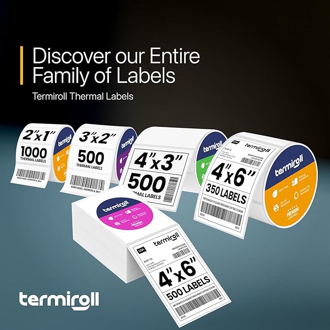 4x6 Direct Thermal Shipping Labels – Non-Perforated Roll – 350 Labels – Compatible with Rollo, Zebra, iDPRT, Munbyn – Strong Adhesive, BPA-Free, Multipurpose Commercial Grade by Termiroll