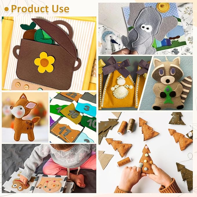 12 Rolls 8"x35" 1.4mm Thick Soft Felt Fabric Sheet 12 Assorted Brown Series Colors Felt Pack Pastel Felt Sheets for DIY Craft Sewing Squares Nonwoven Patchwork