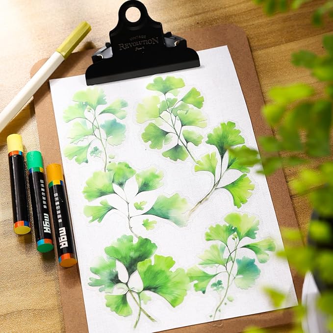 Botanical Leaf PET Stickers Set, 120PCS Transparent Plant Ephemera for Scrapbooking, Journaling, DIY Crafts, and Planner