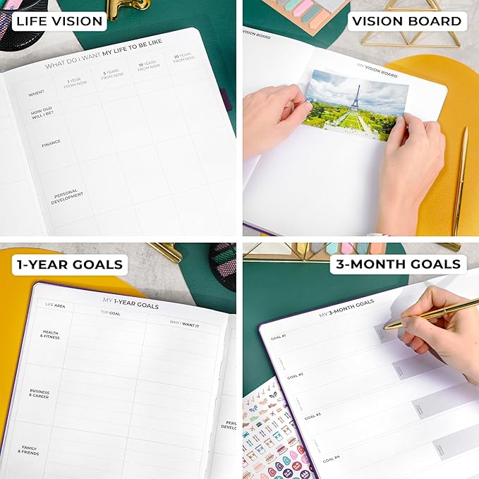 Clever Fox Planner Pro Premium – Luxurious Weekly & Monthly Planner with Budget Organizer for Productivity & Goals, Undated, A4 (Purple)