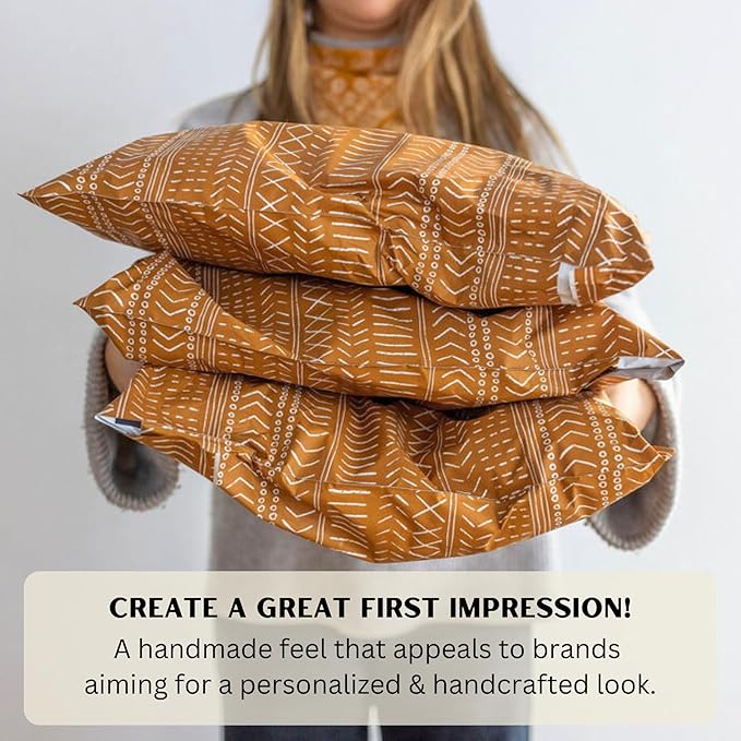 Poly Mailers 10x13 Inch 50 Pack Medium Shipping Bags Strong Thick Mailing Envelopes | Self Sealing Adhesive | Waterproof & Tear Resistant | Small Business Packaging for Clothing - Boho Brown