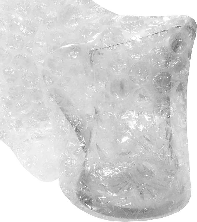 Amazon Basics Bubble Cushioning Wrap Packing Material for Fragile Items, 12-Inch x 100-Foot Long Roll, Large, Clear