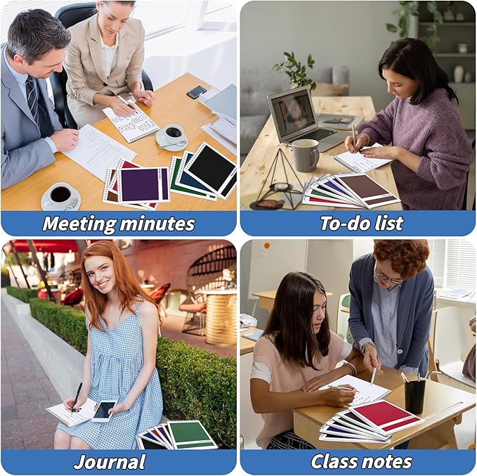 24 Pack Steno Pads 6 x 9 in Spiral Top Notebook Bulk 6 Assorted Color Note Pad 60 Sheets Gregg Rule Writing Paper Steno Notebooks for Students Teachers Men Women Professionals Office School Recording