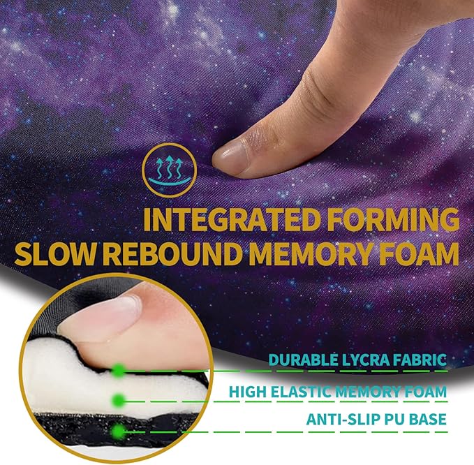 Hokafenle Ergonomic Mouse Pad Wrist Support with Stepped-Wedge Design, Wrist Rest Pain Relief Mousepad Filled with Memory Foam, Carpal Tunnel Mousepad for Wireless Mouse(12x8 inch, Galaxy)