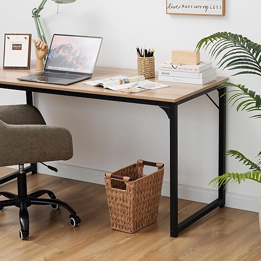 GRANNY SAYS Bathroom Wastebasket, Caramel Orange Woven Trash Can with Handles, Waterproof Wicker Waste Basket for Office, 1-Pack, 13" x 7 ½" x 12 ½"