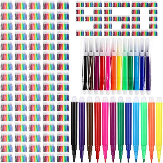 960 Pcs Mini Markers Colored Pen 3.4 Inch Vibrant Colors Portable Short Colored Markers Assorted Multicolor Watercolor Marker Pen for Kids and Adult Glass Office School Supplies (12 Colors)