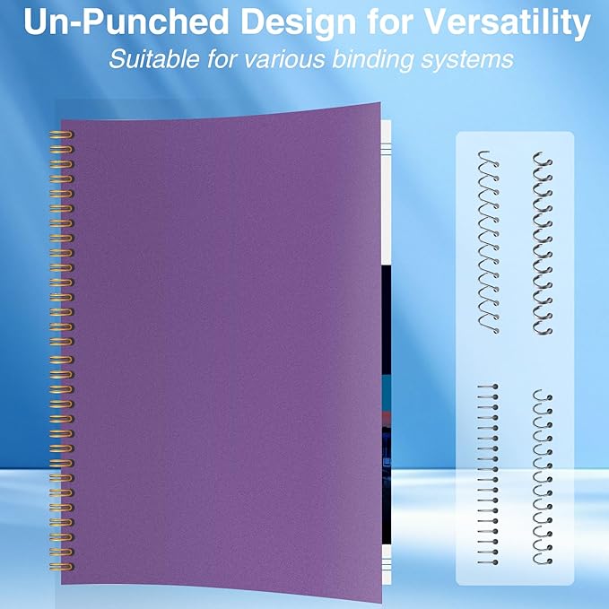 Ndsox 100 Pack 12 Mil Binding Presentation Covers Sand-Textured Polycover Report Covers for Letter Size Document Binding, Business Proposals, 8-1/2 x 11 Inches, Un-Punched, Square Corners, Deep Purple
