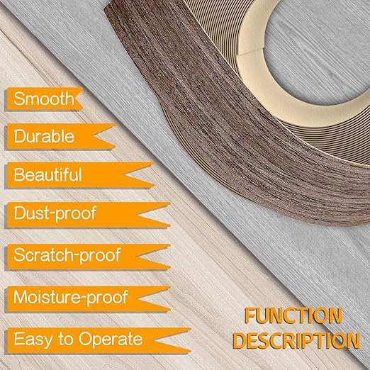 GSCIT Club Walnut Edge Banding, 1 1/2 inch x 250ft roll of Veneer Plywood Edge Banding Preglued Flexible, Wood Tape Banding for Cabinet Repair