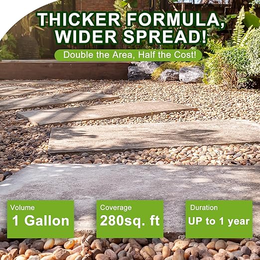 Teexpert 2 Gallon Rock Glue for Landscaping – Strong Pea Gravel Binder & Stone Adhesive for Walkways, Yards, Patios, and Driveways