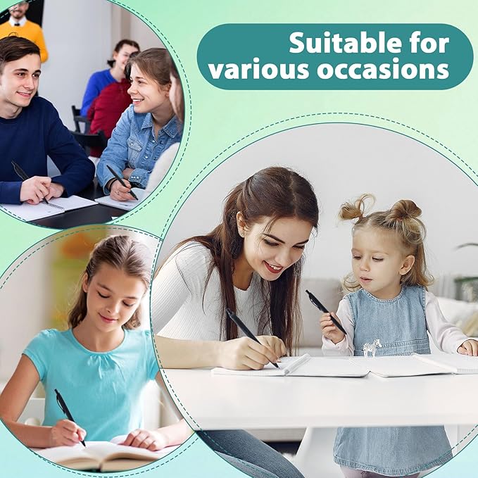 Pens Bulk, 50 Pack Retractable Ballpoint Pen, No Bleed Black Click Pens, Writing Pen in Medium Point, 1.0 MM Black Smooth Ink, Ideal for Office, School & Everyday Use