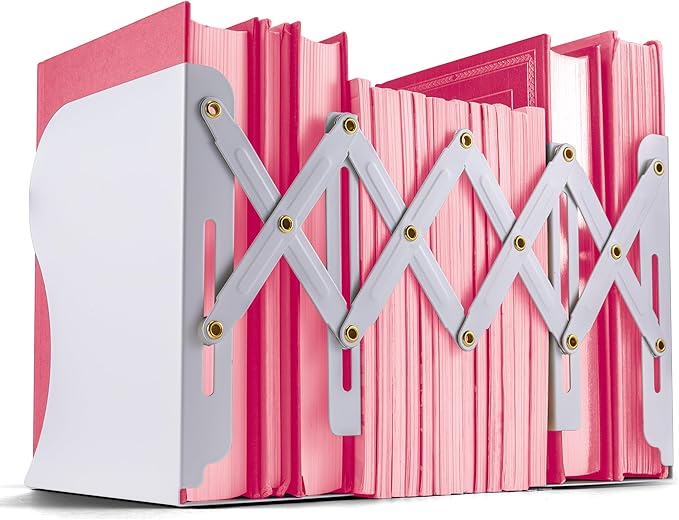 Officemate Adjustable Bookends, Expandable: 4"-18", White (93192)