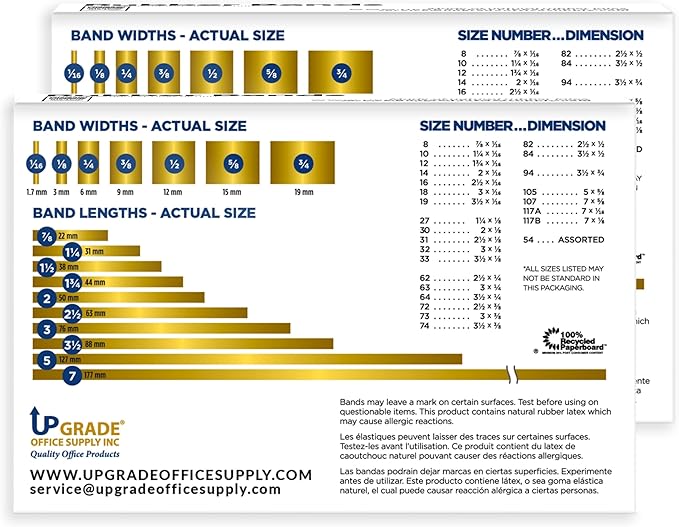 Upgrade Office Supply UPG22564PK2 Rubber Bands, Size 64 (3-1/2 x 1/4), 640 Bands, 1 lb 2-Box, USA