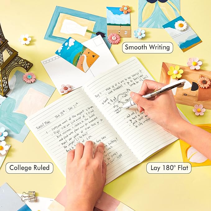 16 Pack Soft Cover Journal Bulk, Feela Lined Notebooks College Ruled for Work for Women Girl Writing, Blank Travel Journal Note Taking Notebook School Business Supplies, 8.2” x 5.5”, A5, Lemon Yellow