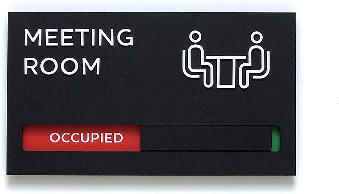 Kubik Letters Premium Meeting Room Sign - Do Not Disturb Sign - Meeting in Progress Door Sign - Office Sign - Sign Out - Office Door Sign - Door Signs for Office - Occupied Sign - Do Not Disturb Door Sign