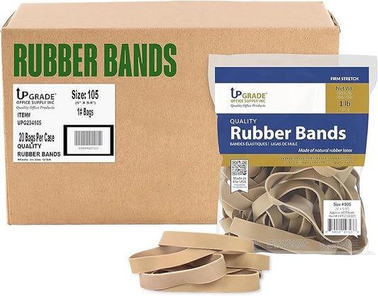 Upgrade Office Supply UPG234105CS Rubber Bands, Size 105 (5 x 5/8), 1200 Bands, 20 lb Case, USA