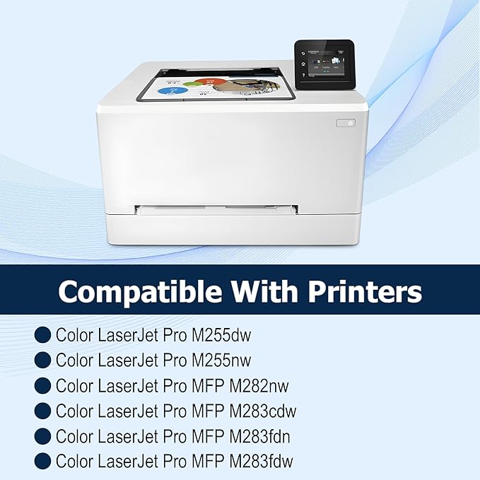 OFFICE-COLOR Compatible for HP 206A Toner Cartridges 4 Pack Works with HP Color Laserjet Pro MFP M283fdw,MFP M283cdw,M255dw,M255nw,M255,M282nw,M282,M283 Printers