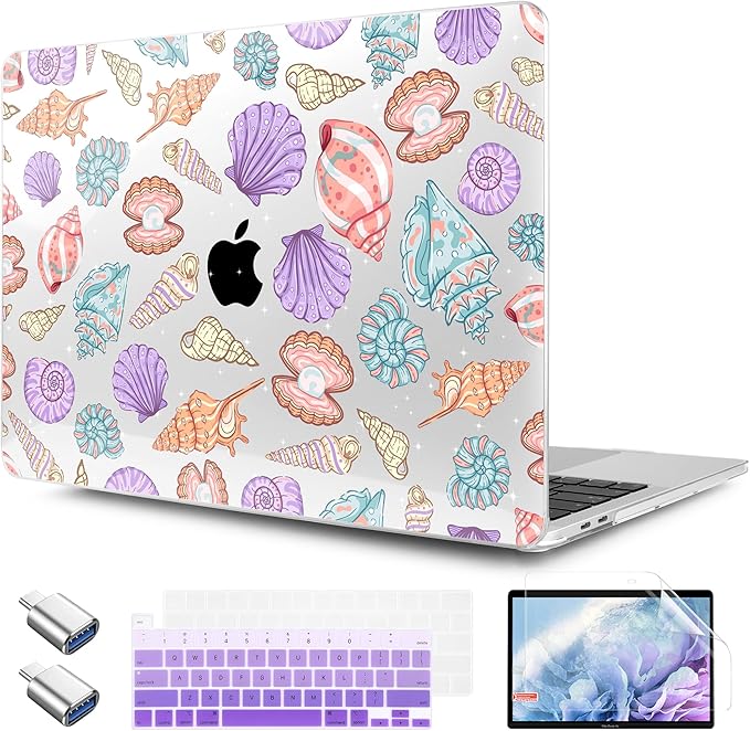 TWOLSKOO Compatible with MacBook Pro 13 inch Case 2023-2016 A2338 M2/M1 A2251 A2289 A2159 A1989 A1706, Plastic Hard Shell Cover & Keyboard Skin & Screen Protector, Colorful Shells
