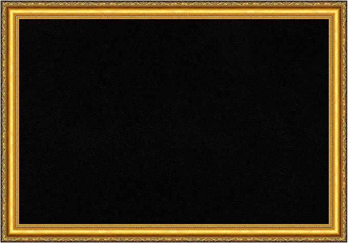Amanti Art Black Cork Board for Wall, 28x40 Vision Board with Gold Wood Frame, Large Corkboard Office Decor for Home Organization, Traditional Corkboard Pinboard to display items for home organization
