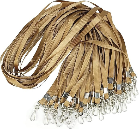Korty Gold Lanyards Bulk 50 packs Lanyards for ID Badges,Lanyards with Swivel Hook Clips for Name Tag Lanyard ID Holder