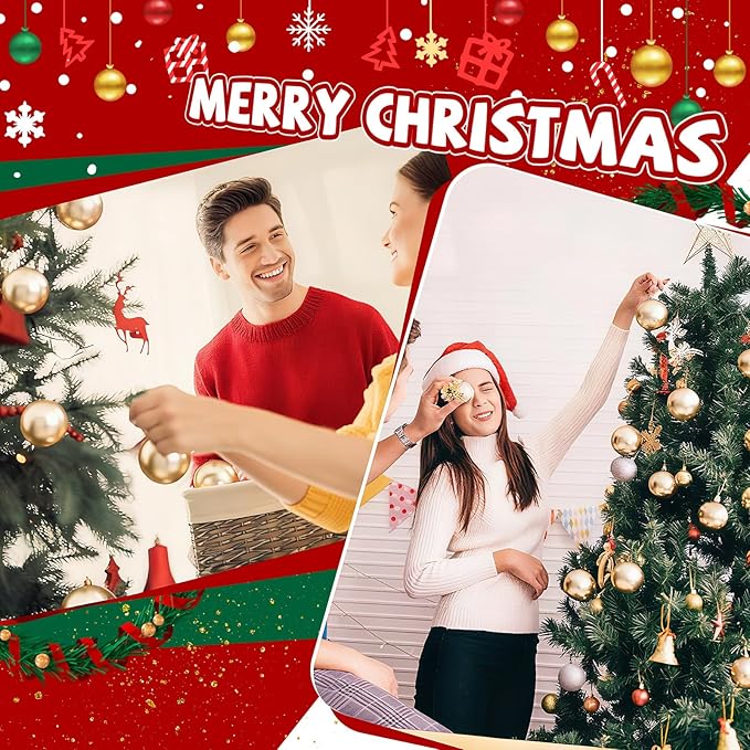 20 Pcs Christmas Ball Ornaments 4 Inch UV Resistant and Waterproof Shatterproof Shiny Plastic Christmas Tree Hanging Ornaments Decoration for Indoor Outdoor Holiday Party(Champagne Gold)