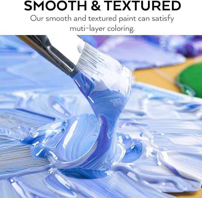 Nicpro 18 Colors Large Acrylic Paint Set, 8.45oz/250 ml Artist Painting Supplies Bulk Non-Toxic For Multi Surface Canvas Wood Fabric Leather Cardboard Paper Crafts Rock Window Hobby with Color Wheel