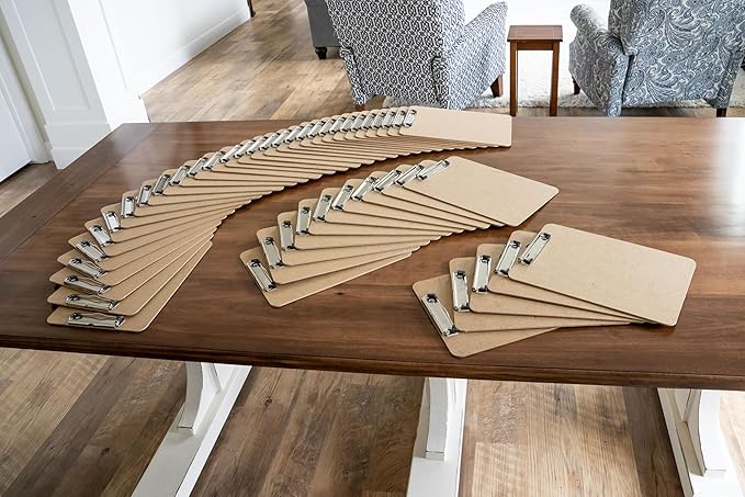 Letter Size Clipboards with Low Profile Clip (Set of 10) - Wood Clipboards Bulk 10 Pack, Heavy Duty Clipboard, Back to School Teacher Classroom Supplies, School Supplies for College Students