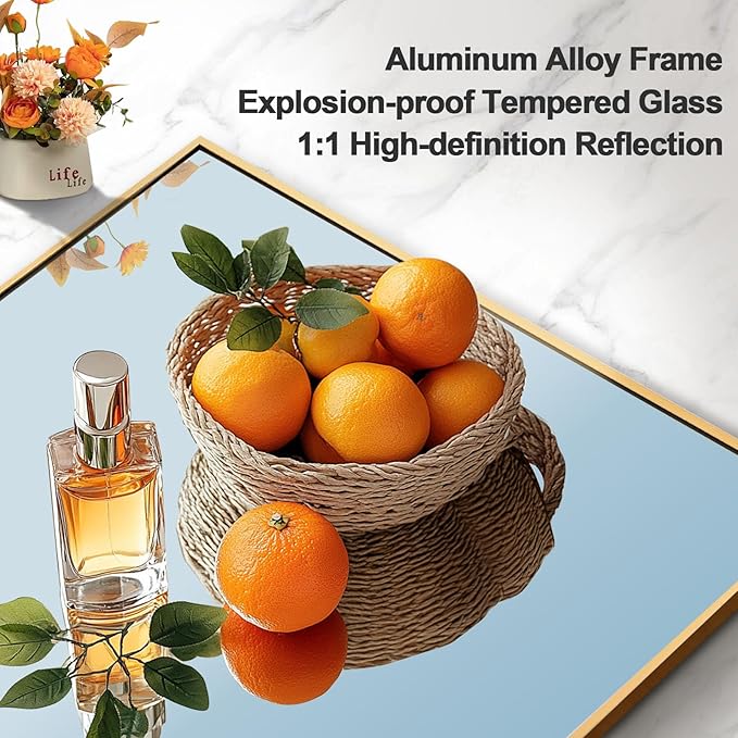 64"x21" Full Length Mirror Rectangle Body Dressing Floor Standing Mirrors for Bedroom & Cloakroom, Gold