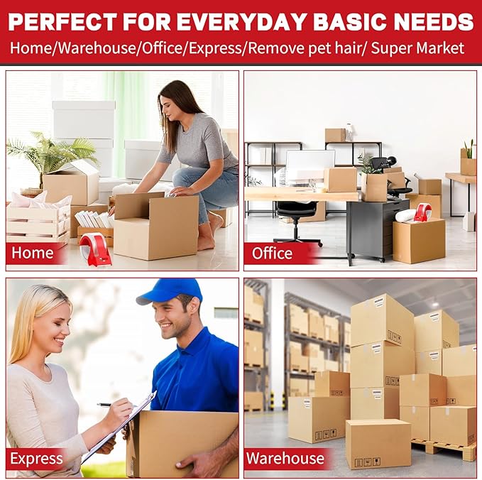 CenYouful Clear Heavy Duty Packing Tape with Dispenser, 2 Rolls Strong & Durable Shipping Tape, 1.88 Inches x 55 Yards Packaging Tape, for Packing Boxes, Moving Supplies, Shipping and Mailing